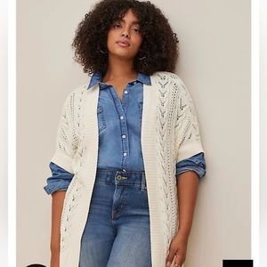 NWT Torrid ivory cotton vest dolman sweater size 3X/4X